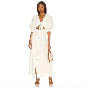 FREE PEOPLE String of Hearts Cutout Maxi Dress in White Size Small. Never worn!